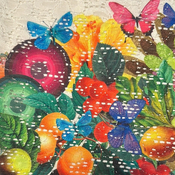 Desigual White Floral Lace Dress size 42 so US 8-10 - Picture 7 of 10